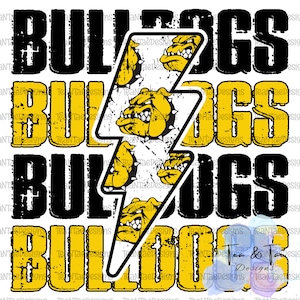Bulldogs Repeat Black and Yellow Gold PNG