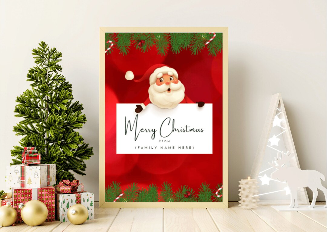 Arte mural imprimible Imprimir póster navideño Decoración mural ...
