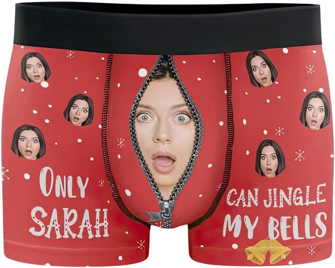 Boxer Jingle My Bells caleçon personnalisé avec Photo pour Etsy France
