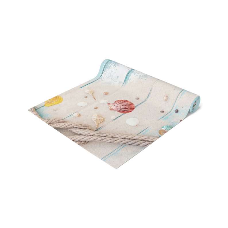 Runner Seashell Table Runner Boardwalk Seashells Available in 2 Sizes, Cotton OR ...