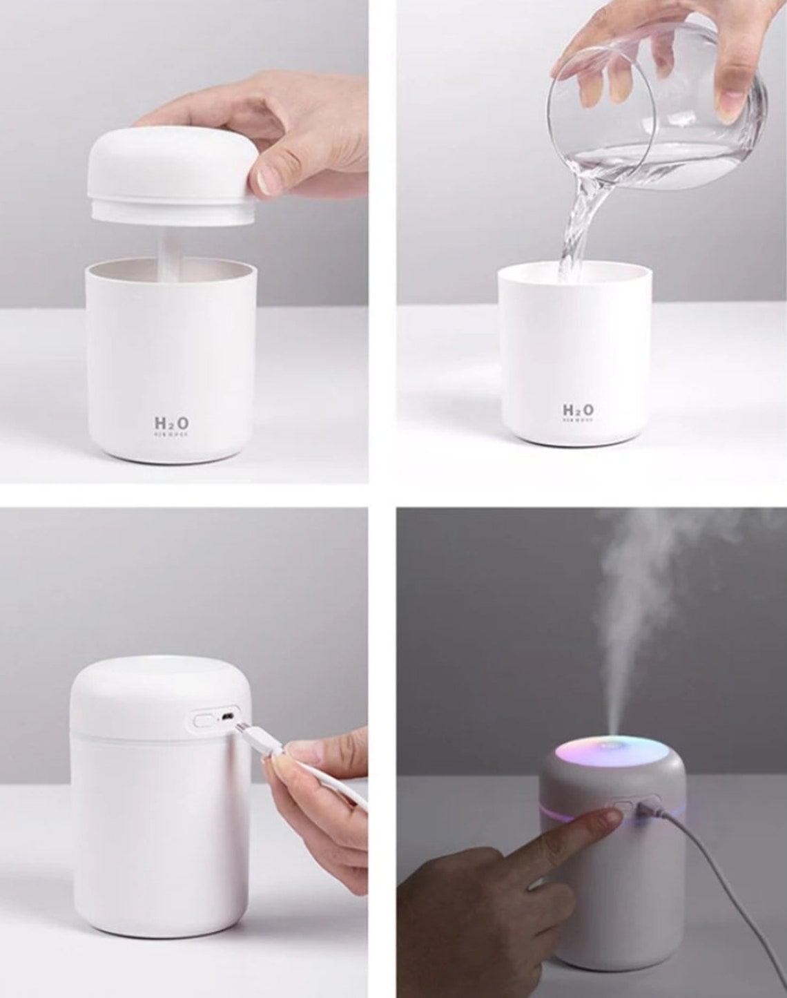 Portable 300ml Electric Air Humidifier Silent Aroma Oil Etsy