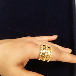 925 Sterling Silver and gold polish ring and bracelet for Girls and women | Adjustable
