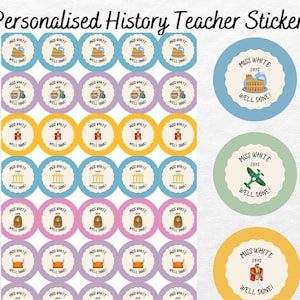 Personalised History Teacher Reward Stickers | History Teacher Gift