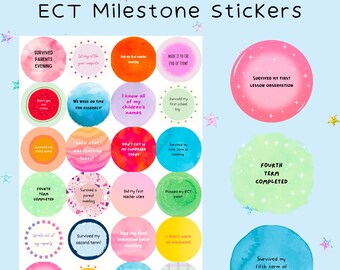 ECT Milestone Stickers | Teacher Milestone Stickers | New Teacher Gift