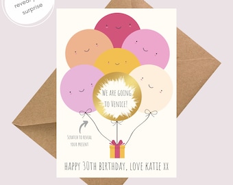 Personalised Surprise Scratch To Reveal Holiday / Present Flat Card | Holiday Voucher | Scratch to Reveal