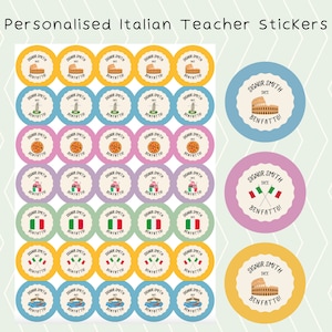 Personalised Italian Teacher Reward Stickers | Italian Teacher Gift | Languages Stickers | ECT Present