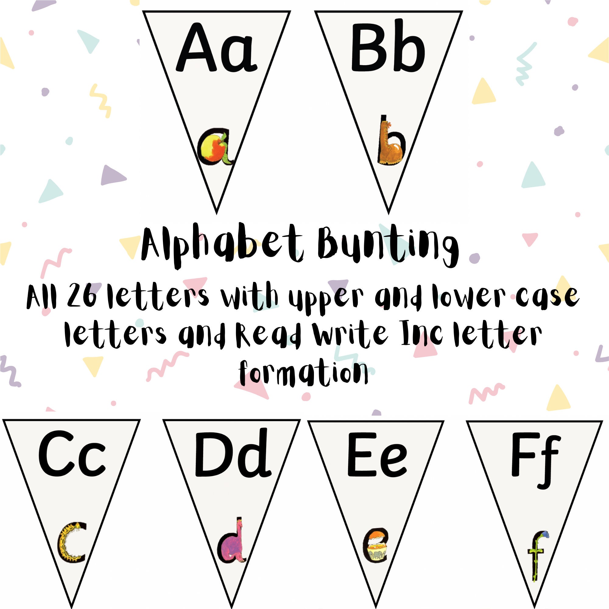 Alphabet Circles, Read Write Inc Bunting & Number Circles Etsy UK