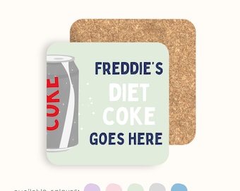 Personalised Diet Coke Coaster | Gift for Diet Coke Lover, Friend, Mum, Sister, Girlfriend | Coaster Present | Bar Coaster | Personalised