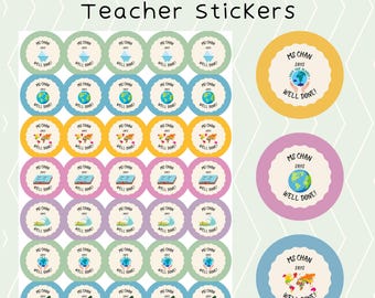 Personalised Geography Teacher Reward Stickers | End of Year Gift | Secret Santa | ECT Teacher Gift