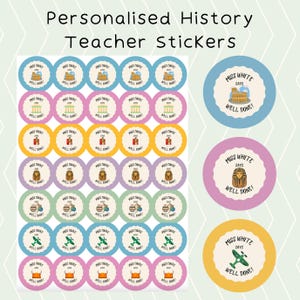 Personalised History Teacher Reward Matte Stickers | History Teacher Gift | Secret Santa | End of Year Gift