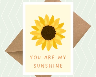 You Are My Sunshine Card | Birthday Card | Valentines Day Card | Anniversary Card | Love You Card | Happy, Cute Card