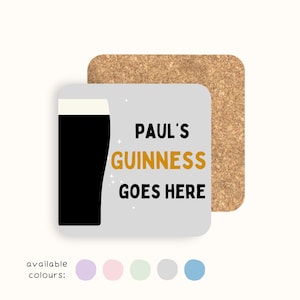 Personalised Guinness Coaster | Gift for Guinness Lover | Guinness Present | Bar Coaster | Personalised Gift | Father's Day Gift | Birthday image 1