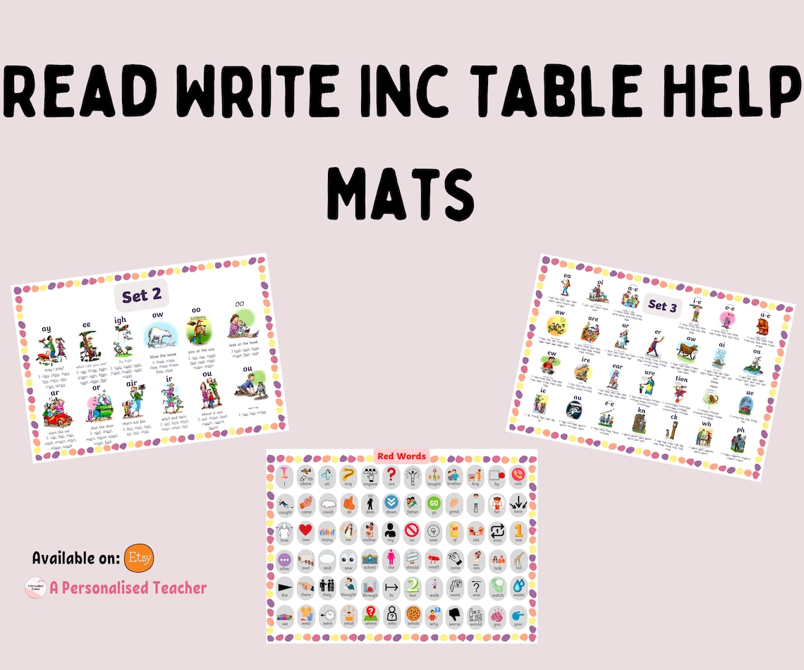 Read Write Inc Table Help Mat - Etsy