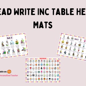Tapete de ayuda de la tabla Read Write Inc
