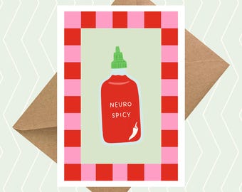 Neuro Spicy Card | Love Card | Birthday Card | Anniversary Card | Valentines Day Card | Best Friend | Neurodiversity Card | Autism | ADHD