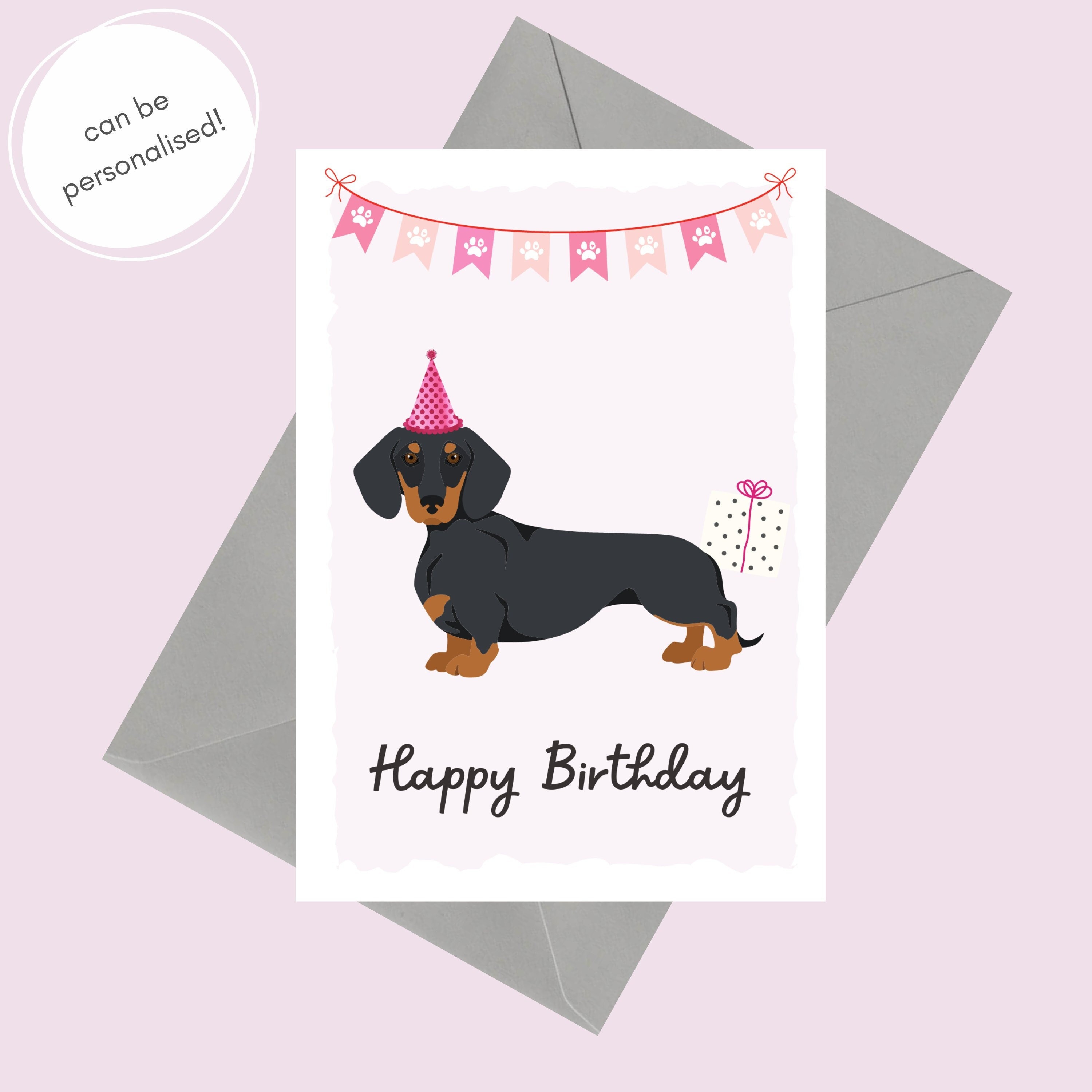 Dachshund Birthday Card | Dog Birthday Card | Personalised Happy ...