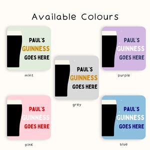 Personalised Guinness Coaster | Gift for Guinness Lover | Guinness Present | Bar Coaster | Personalised Gift | Father's Day Gift | Birthday image 3
