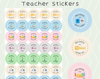 Personalised Chemistry Teacher Reward Stickers | Chemistry Teacher Gift | Science Teacher Stickers | ECT Gift | End of Year Present