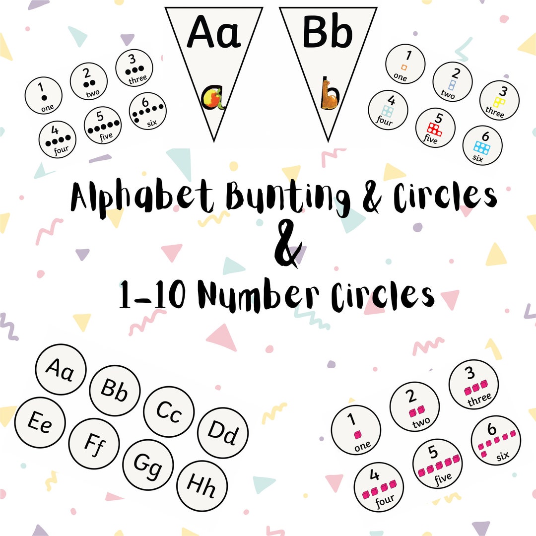 Alphabet Circles, Read Write Inc Bunting & Number Circles - Etsy UK