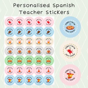 Pegatinas personalizadas para profesores de español / Pegatinas para profesores de idiomas / Regalo personalizado para profesores / Pegatinas para profesores de español / Regalo de fin de curso