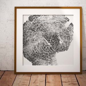 Tree Ring Art/Tree Ring Prints/valentine&#39;s day gift/Tree Stump/ Nature Prints/Rustic Prints/Wood Prints/Black and White /Prints/Tree Rings