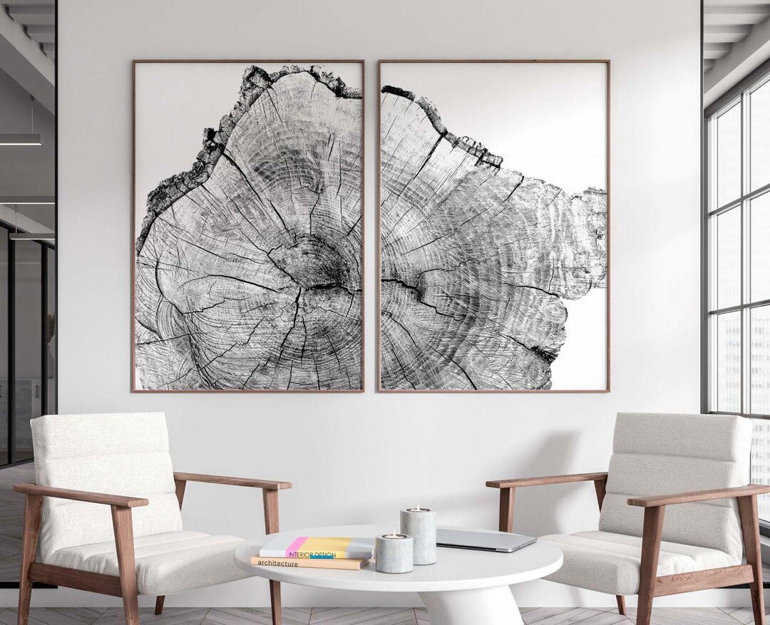 Tree Stump Print, Wood Slice Print, Nature Theme Art, Tree Ring Art ...