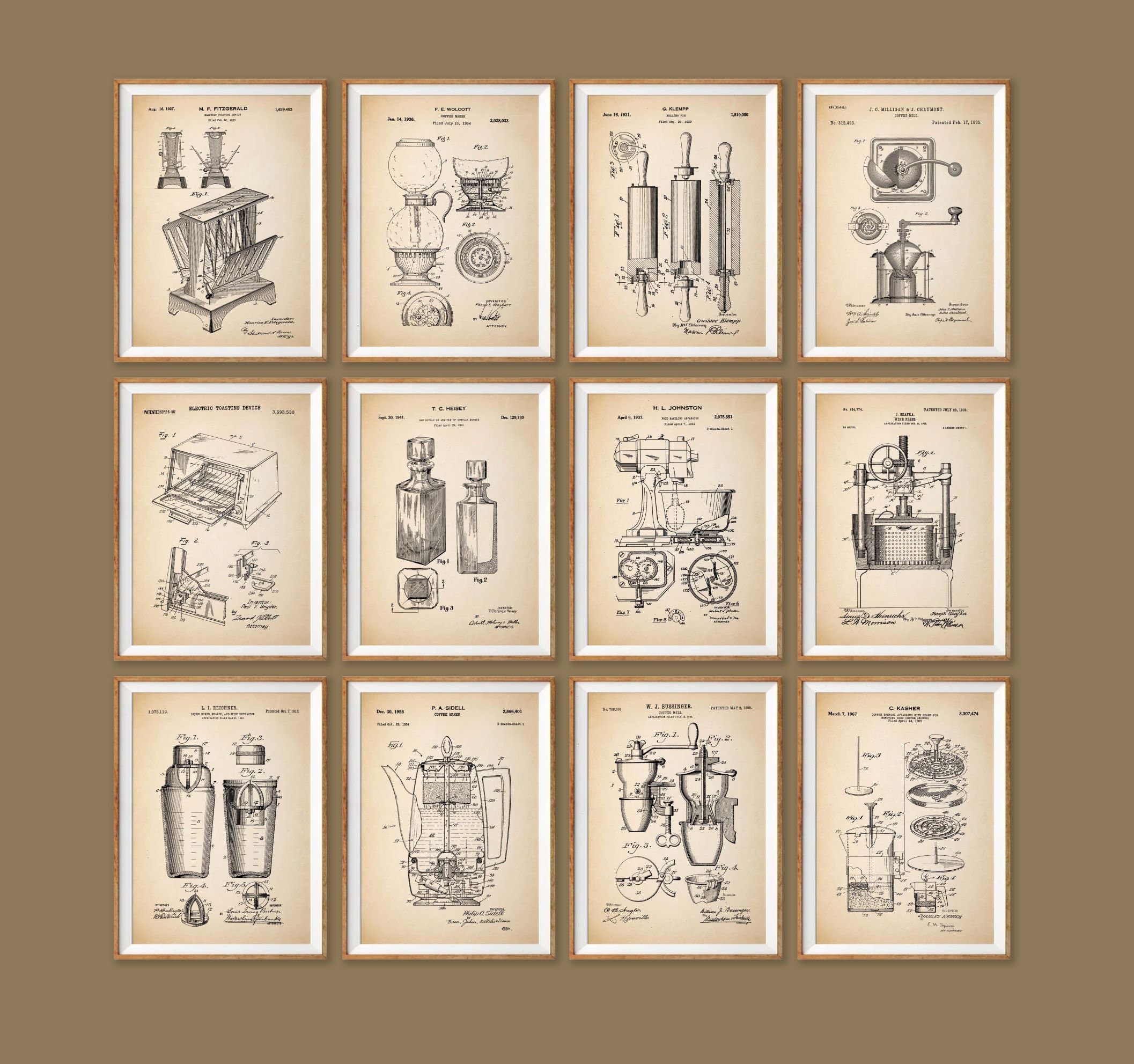 Kitchen Inventions Set of 12 Print Kitchen Utensils Patent - Etsy Australia