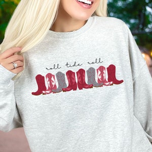 Alabama Sweatshirt, Tide Football Crewneck, Bama Football, Tide Shirt, Alabama Gameday, Alabama Boots Shirt, Bama Sweatshirt, AL Football