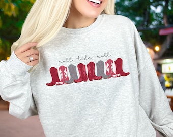 Alabama Sweatshirt, Tide Football Crewneck, Bama Football, Tide Shirt, Alabama Gameday, Alabama Boots Shirt, Bama Sweatshirt, AL Football