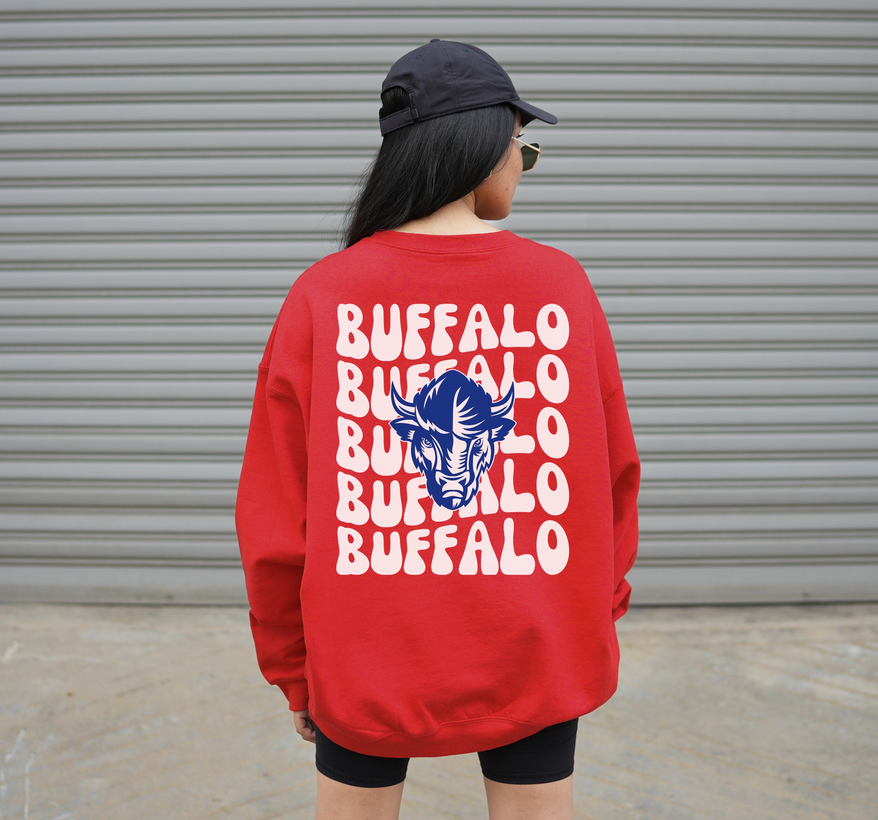 Buffalo Football Sweatshirt Vintage Buffalo Crewneck Etsy