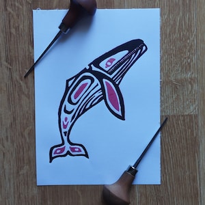 Black and red Humpback Whale