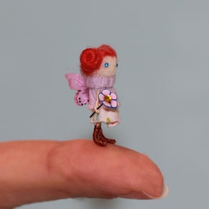 Ready to ship, Tiny doll, Christmas doll, Figurine for a doll house, Miniature doll, Christmas ornaments, Unique gift