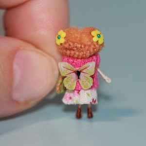 Tiny Christmas Doll: Handmade Miniature Figurine for Dollhouse