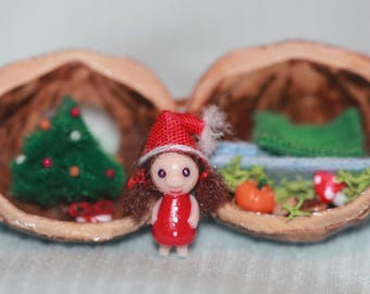 Tiny Forest Chest Miniature – Handmade Hazelnut Home – Fairy Tale Collectible Gift