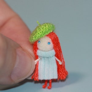 Tiny Christmas Doll: Miniature Figurine for Dollhouse