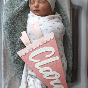 Mini Felt Name Pennant-Script font
