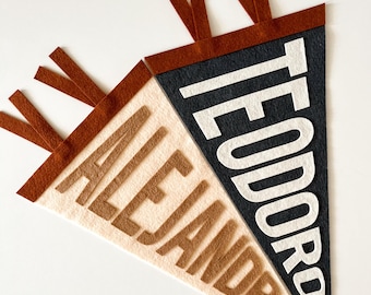 Felt Name Pennant Banner Block Font
