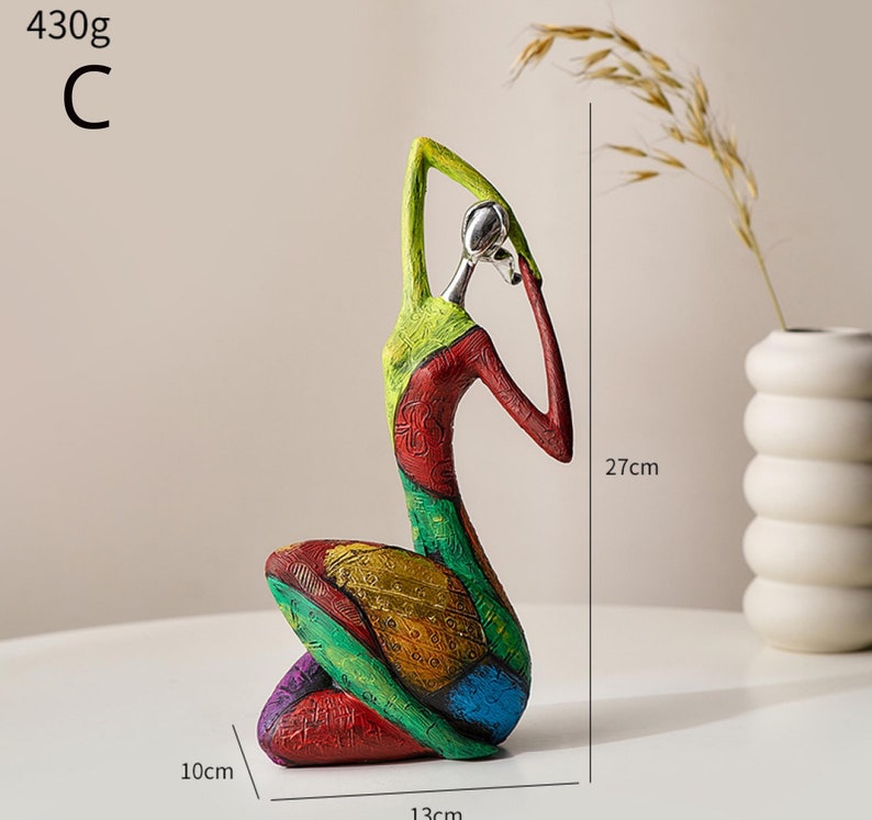 Creative Home Decoration Colorful Abstract Figure Sculpture Living Room Modern Art Figurine Desktop Decoration Accessories Gift C