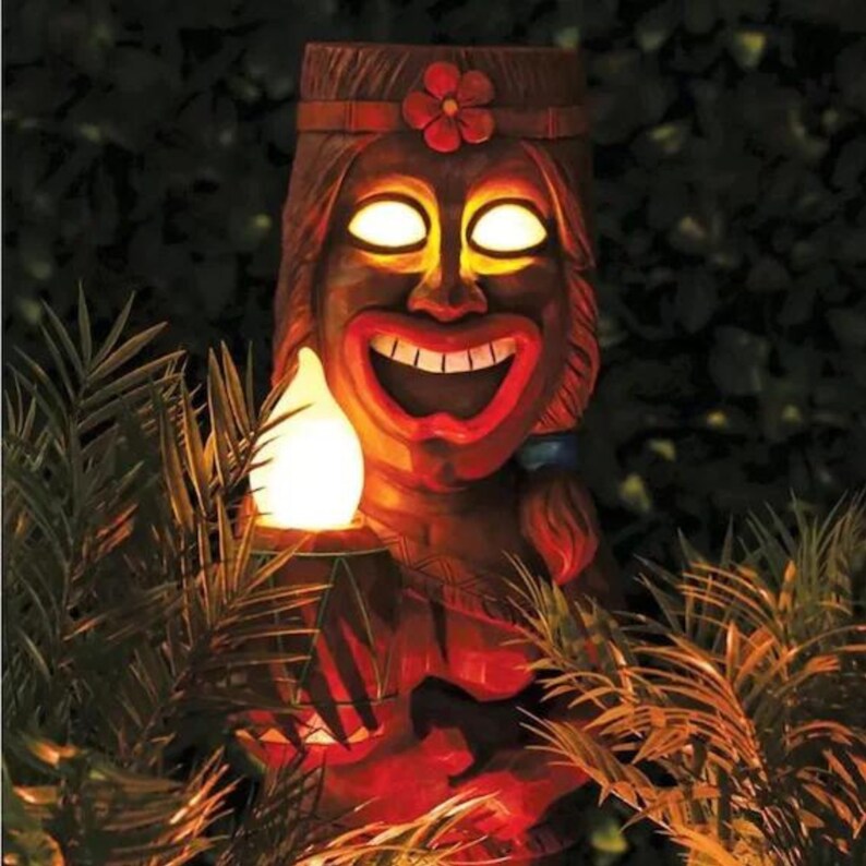 Tiki Guard Solar Powered Outdoor Decor LED Garden Light Etsy