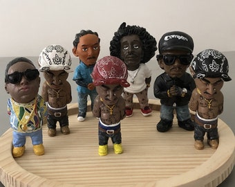 Hip Hop Funny Rapper Bro Figurine Mini Resin Ornaments Set For Home Indoor Outdoor Ornaments Decorations Gifts