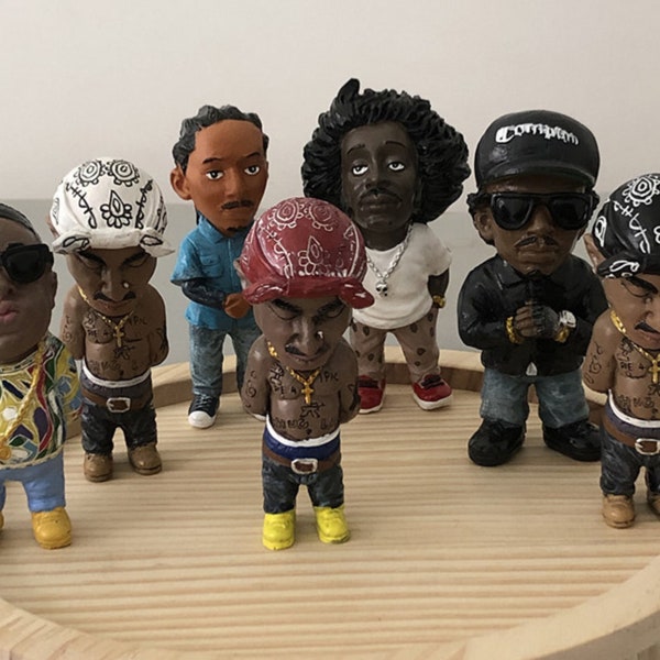 Hip Hop drôle rappeur Bro Figurine Mini ornements en résine ensemble pour la maison intérieur extérieur ornements décorations cadeaux