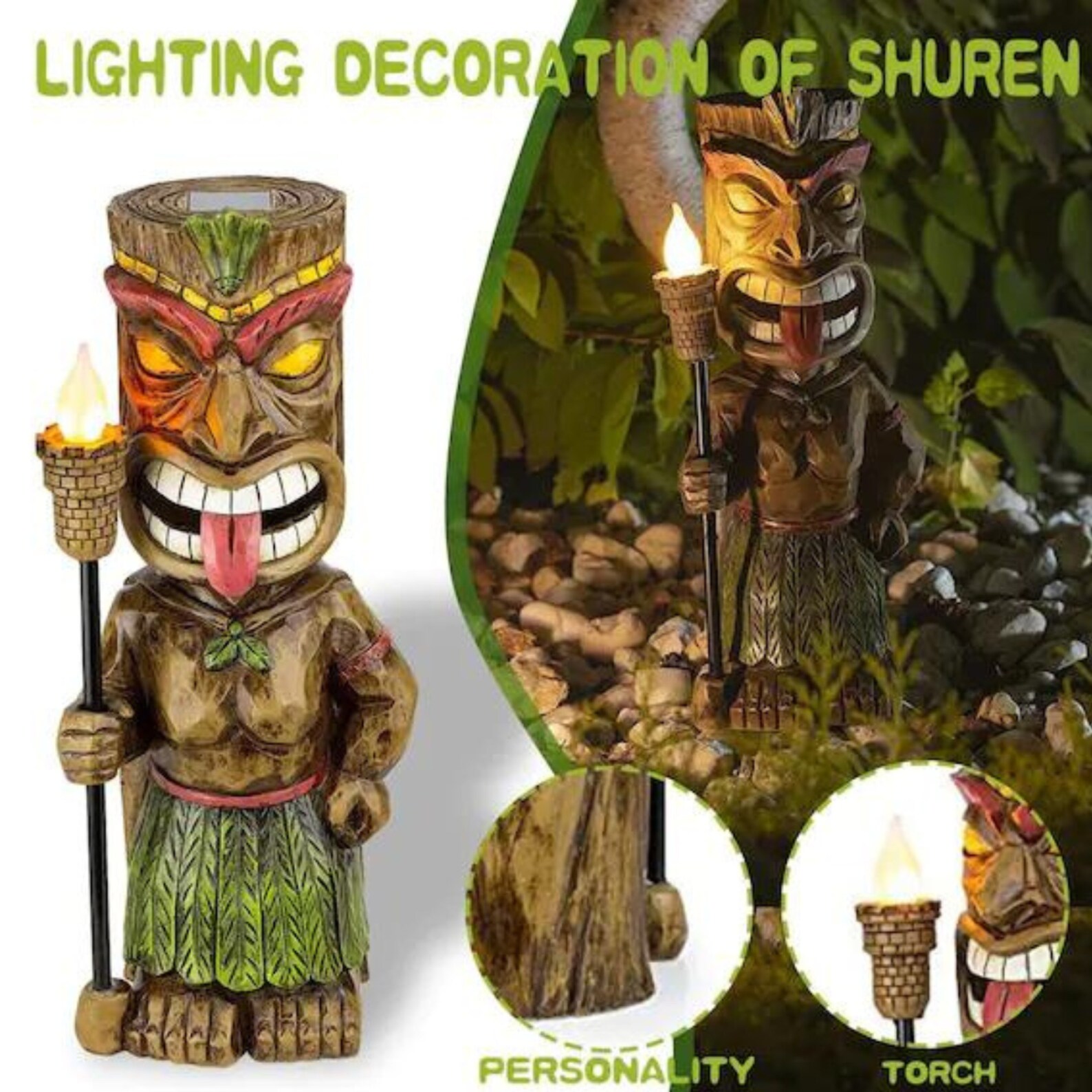 Tiki Guard Solar Powered Outdoor Decor LED Garden Light Etsy