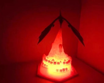 3D Printed Dragon Lamp with Chargable Castle - Fire-Breathing