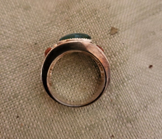 Silber Ring 925 mit Türkis und 2 kleinen Bernstei… - image 5