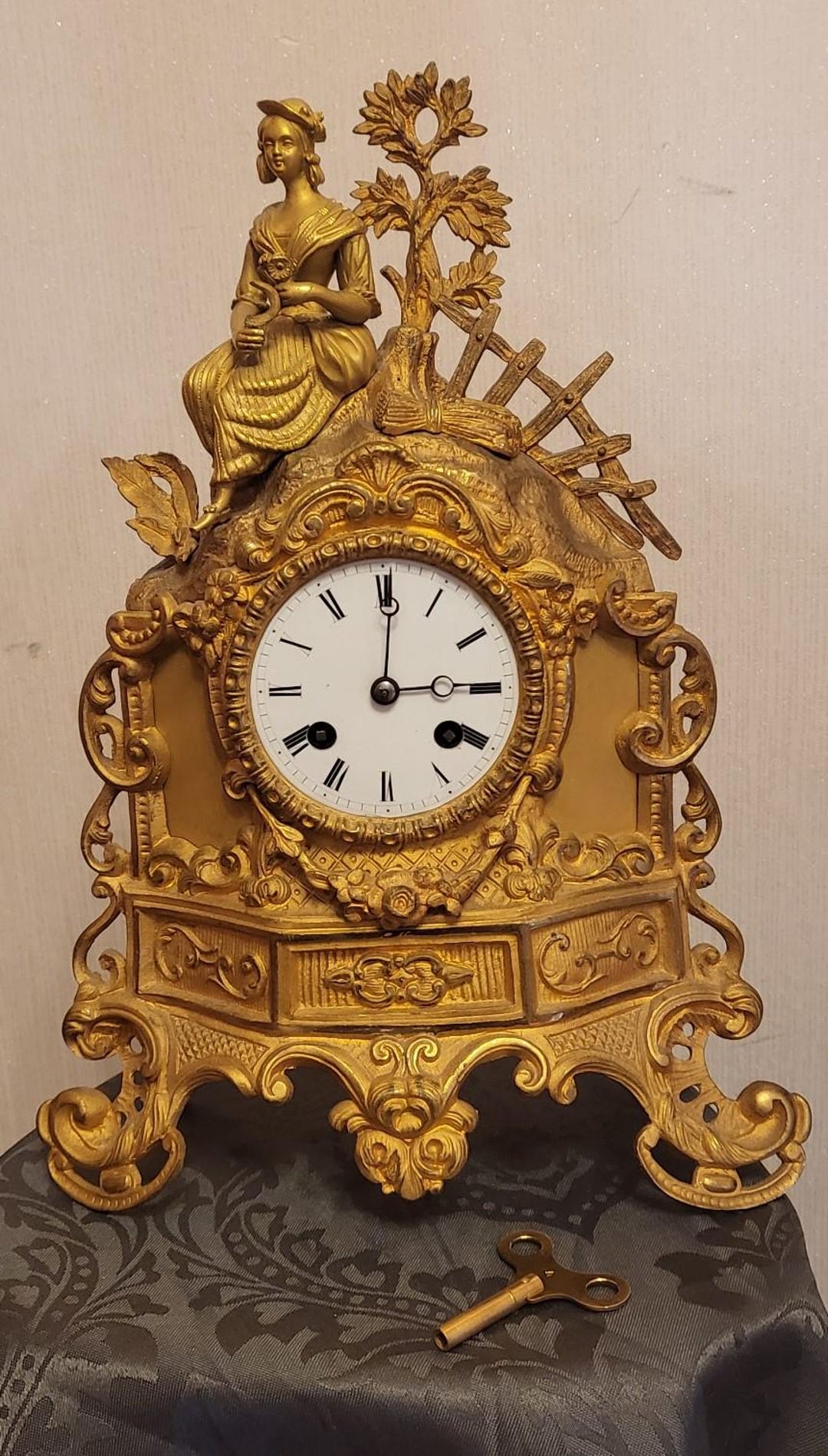 Antique Fire-gilt Mantel Clock – French Style – 19th Century ...
