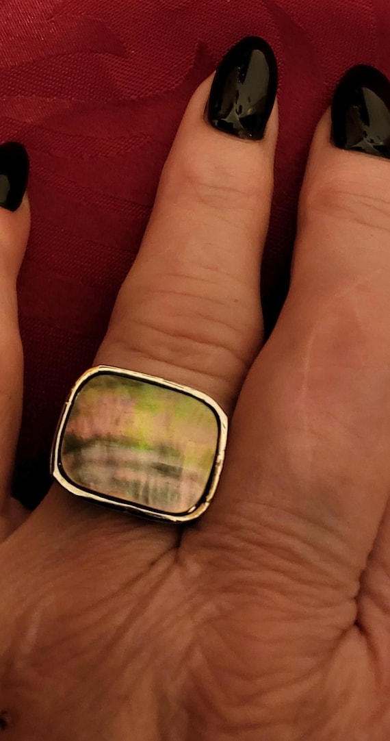 Silberring mit Perlmutt - image 1