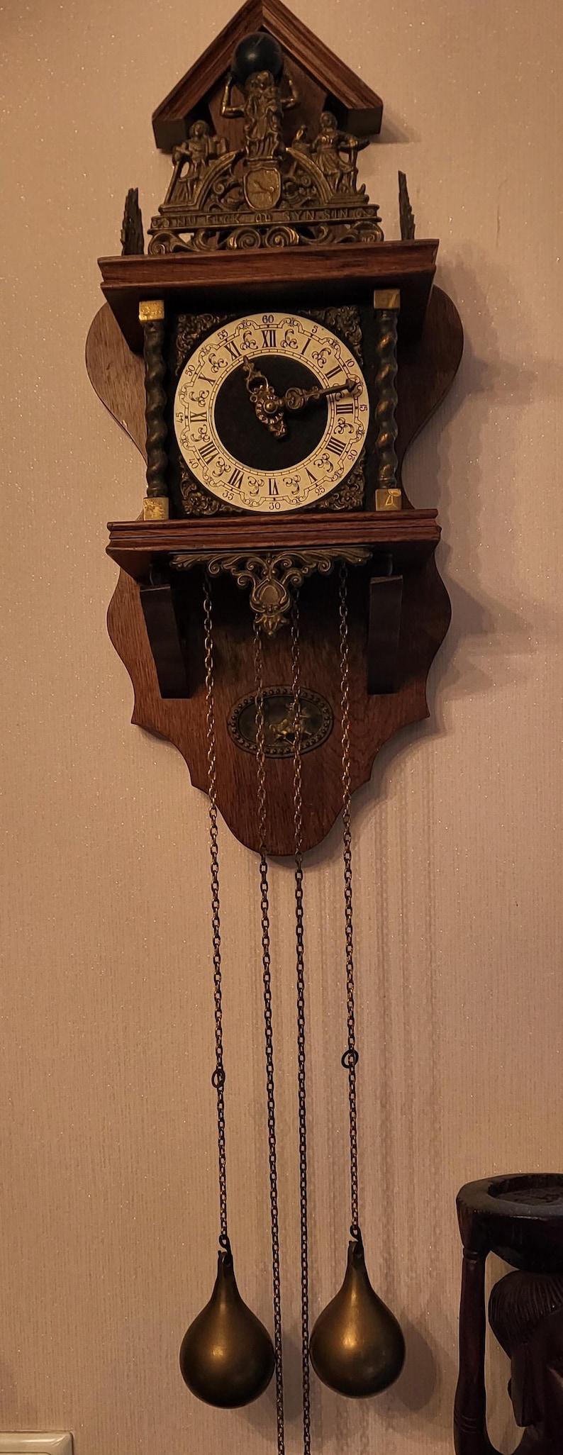 Zaanse Wall Clock Dutch Clock Inside With Rider Pendulum NU ELCK SYN ...