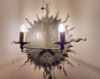 Wall lamp with planetary ornamentation (partially restored)