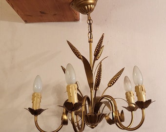 Ceiling lamp chandelier 5 arms vintage Art Nouveau