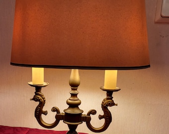 Table Lamp Antique Brass 2 Flames